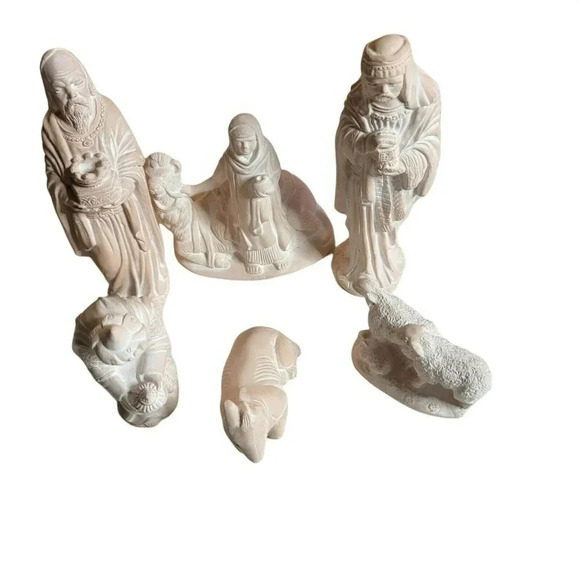 Vintage 1980's Ceramic 6 Pieces Nativity Set Made In Bethlehem ISRAEL - Picture 11 of 11